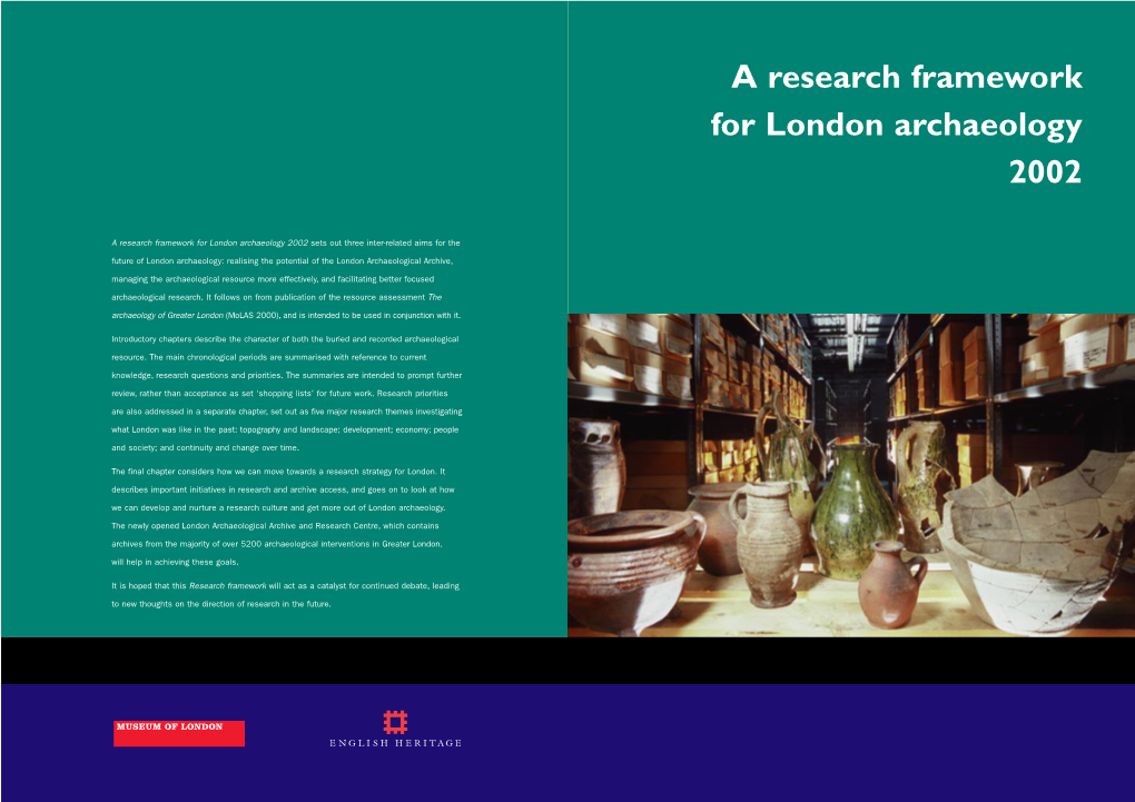 Research Framework for London Archaeology MOLA 2002