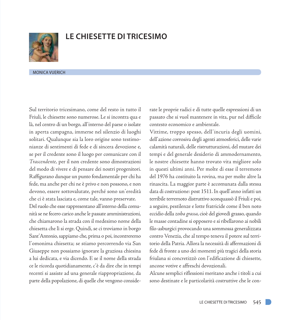 Le Chiesette Di Tricesimo