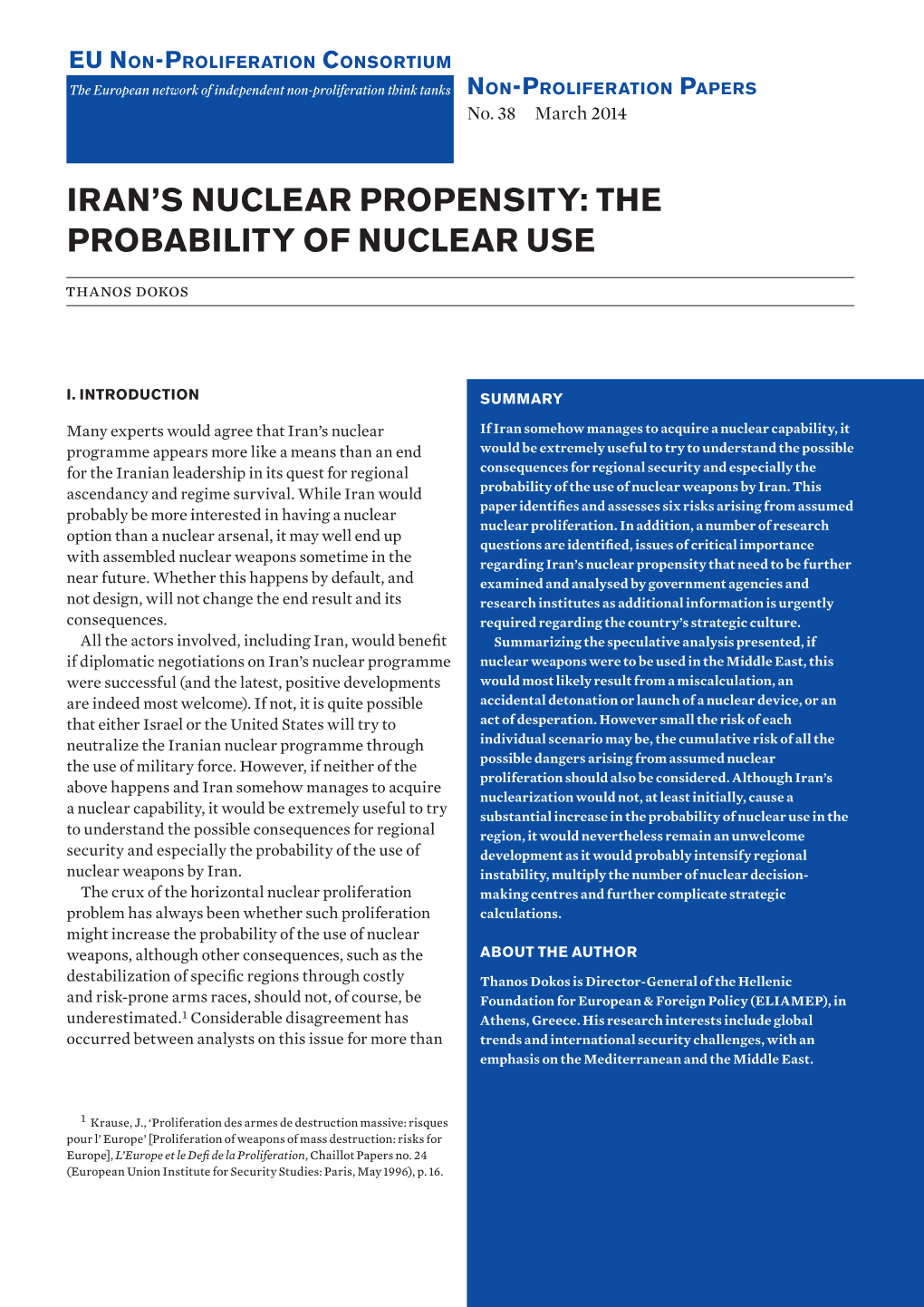 Iran's Nuclear Propensity