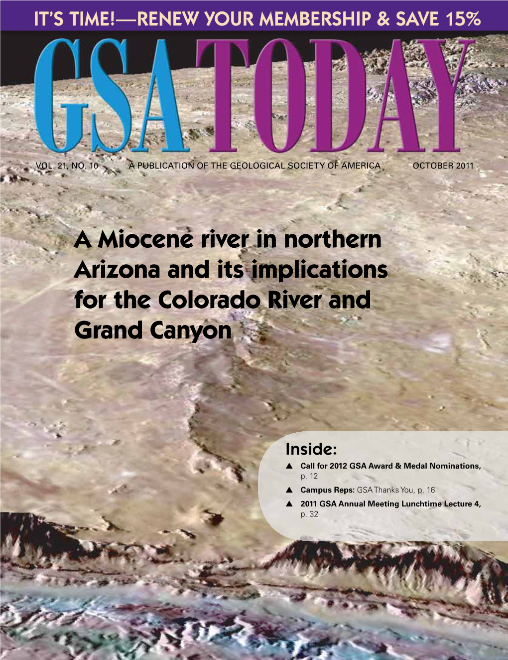 A Miocene River in Northern Arizona and Its Implications for the Colorado River and Grand Canyon