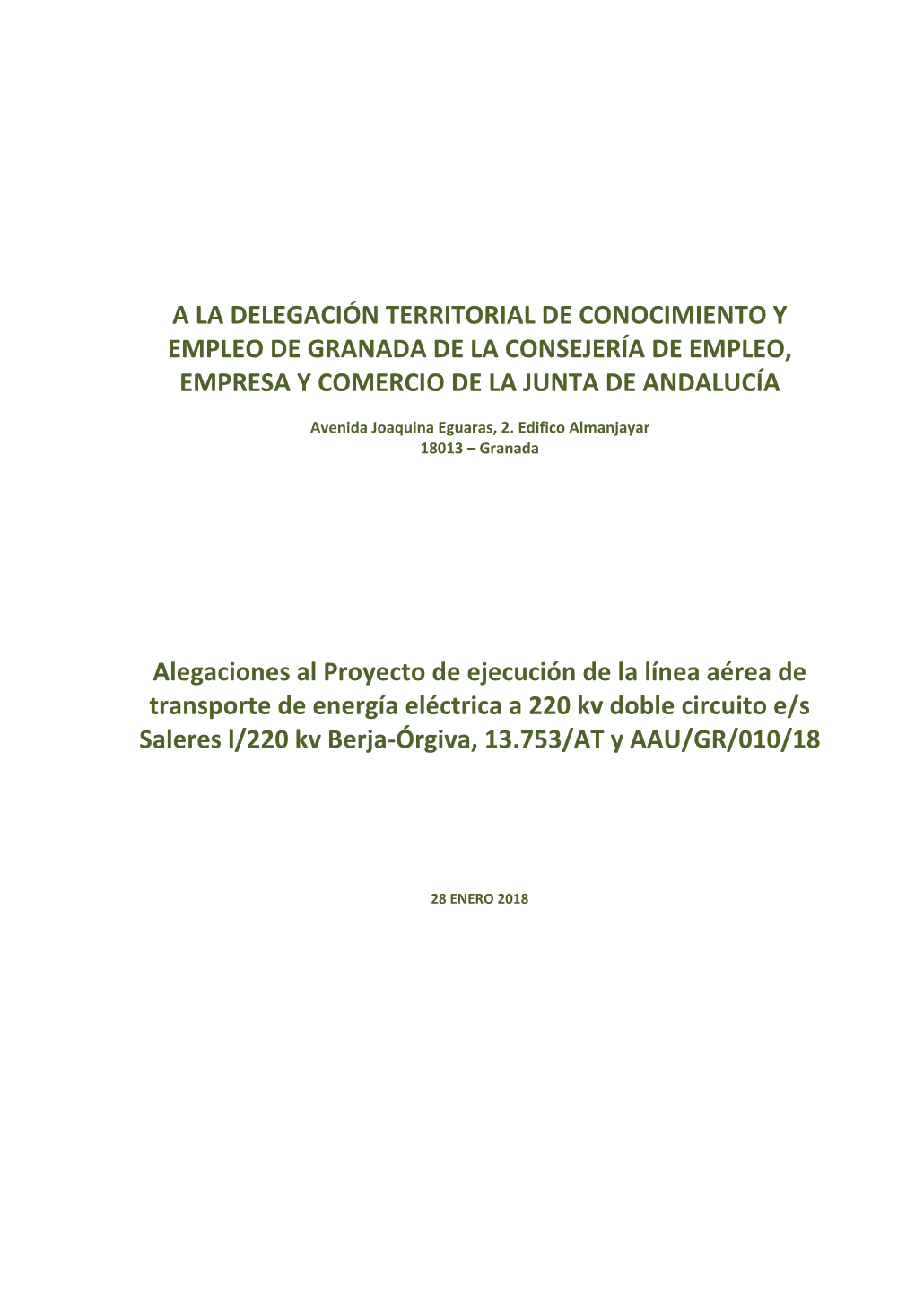 Granada De La Consejería De Empleo, Empresa Y Comercio De La Junta De Andalucía