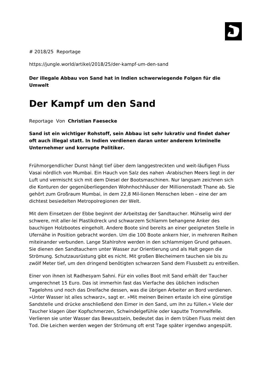 Der Kampf Um Den Sand