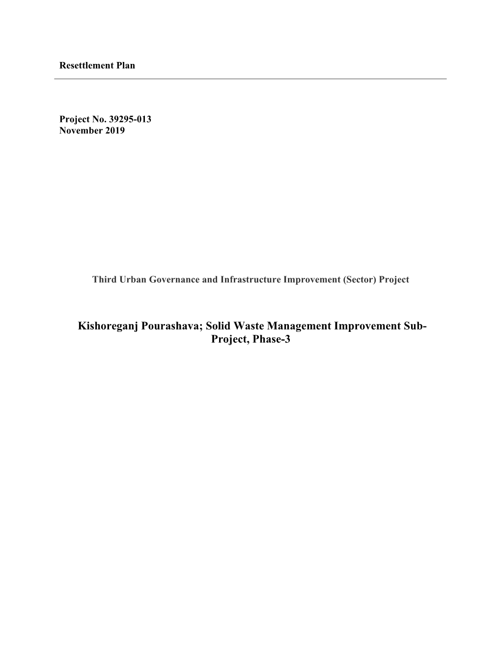 39295-013: Third Urban Governance and Infrastructure Improvement
