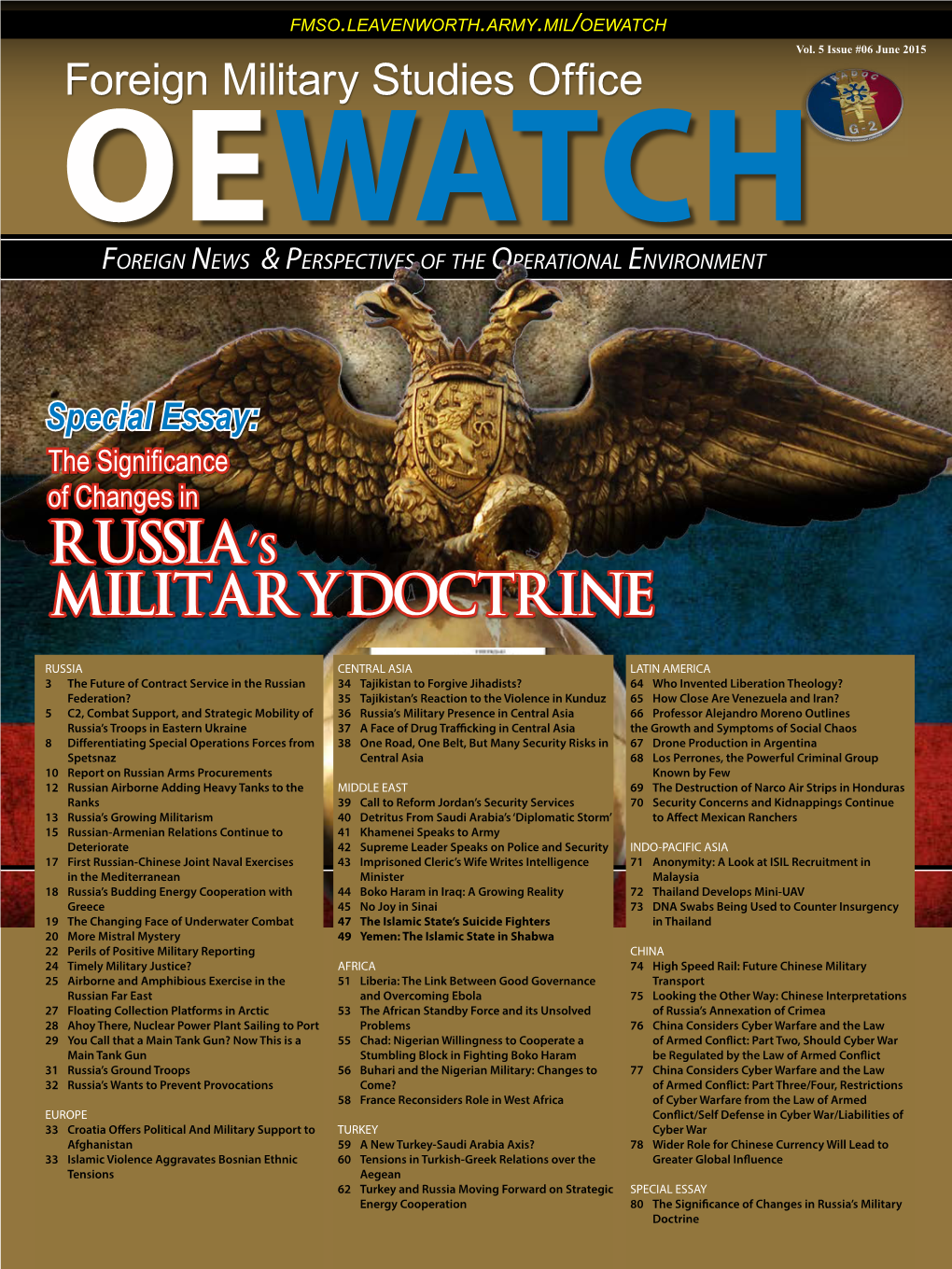 Foreign Military Studies Office OEWATCH Foreign News & Perspectives of the Operational Environment Foreign News & Perspectives of the Operational Environment