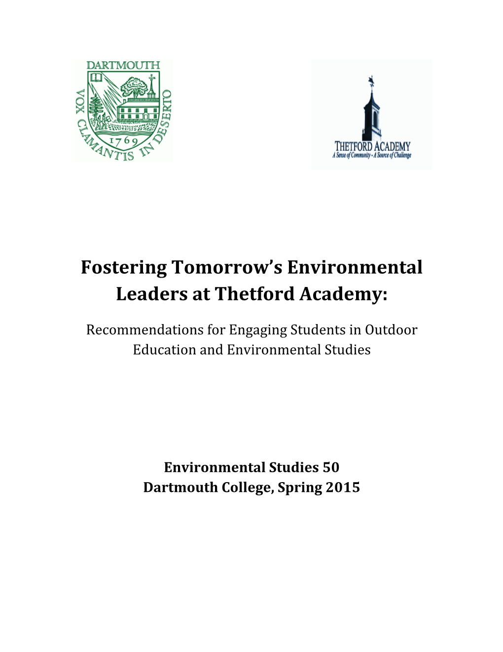 Fostering Tomorrow's Environmental Leaders at Thetford Academy