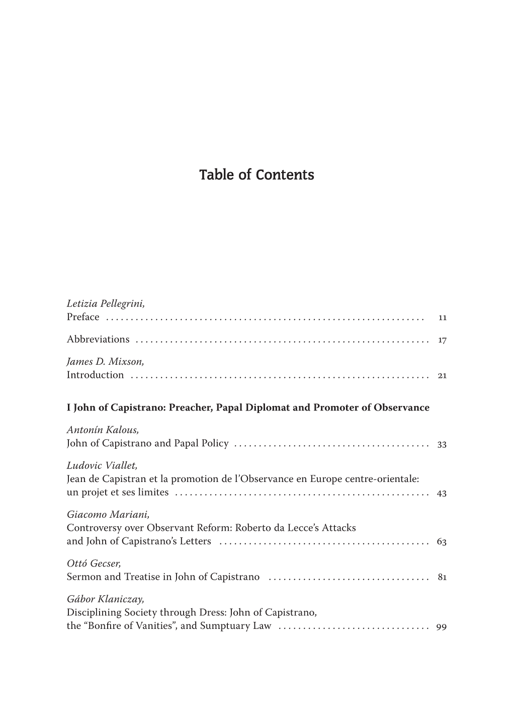 Table of Contents