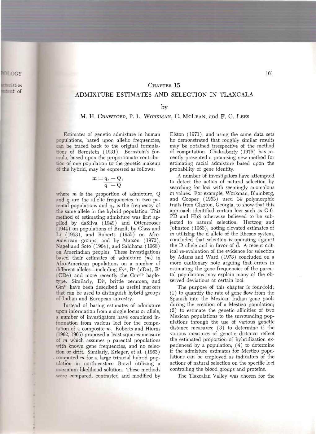 ADMIXTURE ESTIMATES and SELECTION in TLAXCALA by M