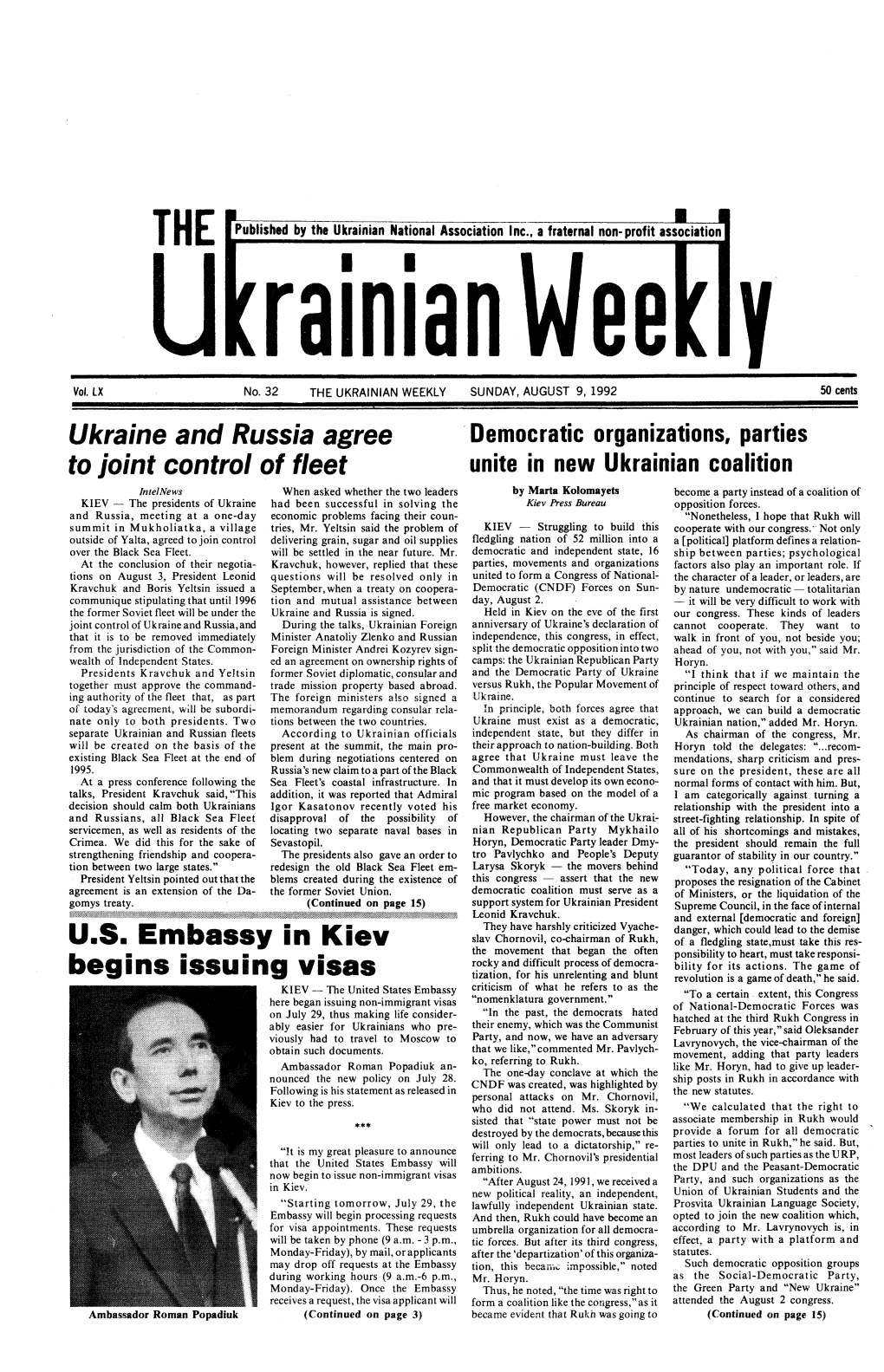 The Ukrainian Weekly 1992, No.32