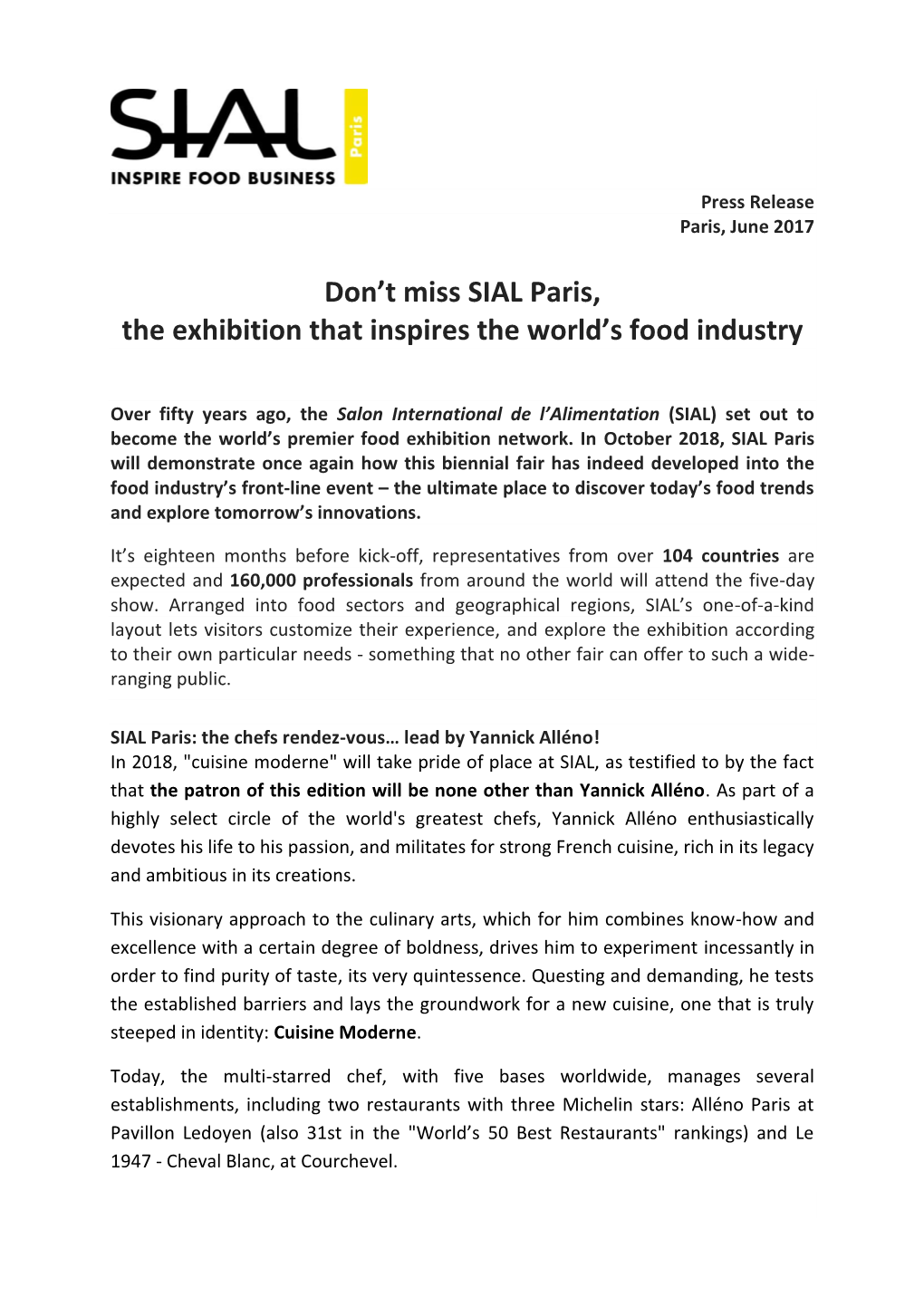Don't Miss SIAL Paris, the Exhibition That Inspires the World's Food Industry