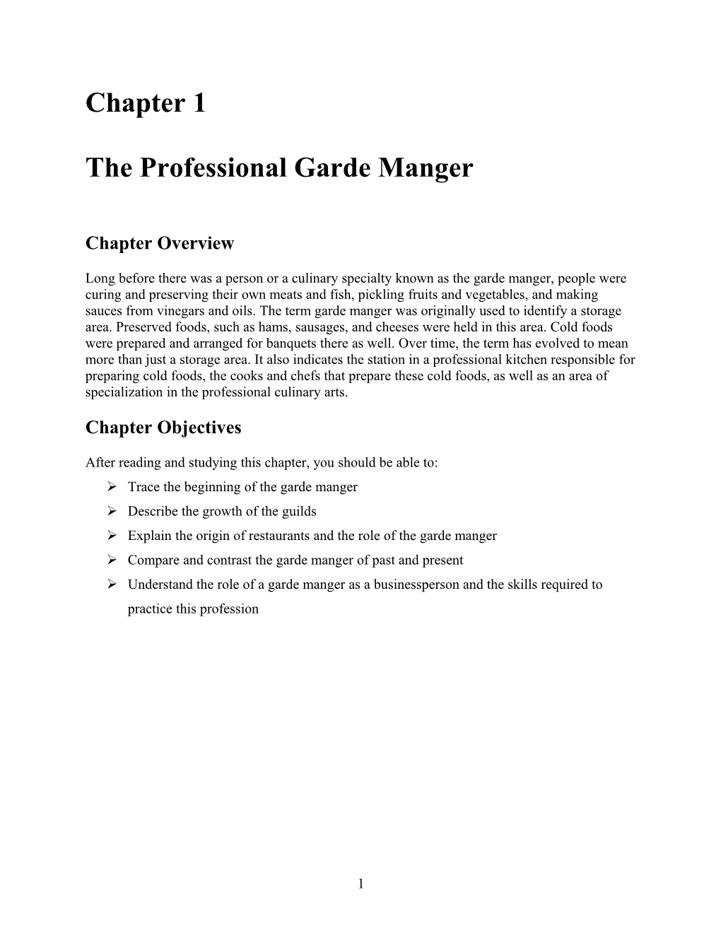 The Professional Garde Manger