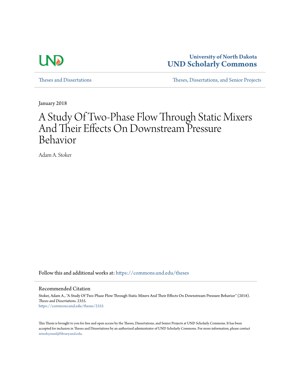 A Study of Two-Phase Flow Through Static Mixers and Their Effects on Downstream Pressure Behavior