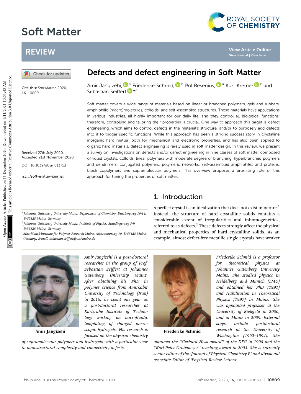Defects and Defect Engineering in Soft Matter