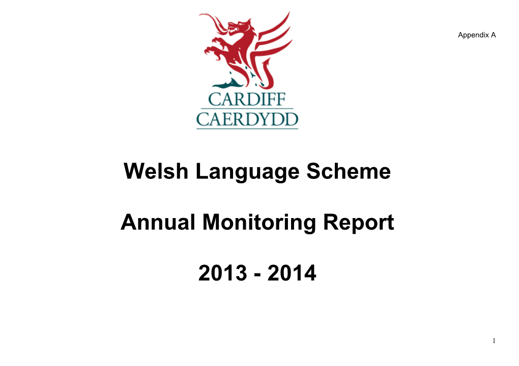 Welsh Language Scheme Annual Monitoring Report 2013