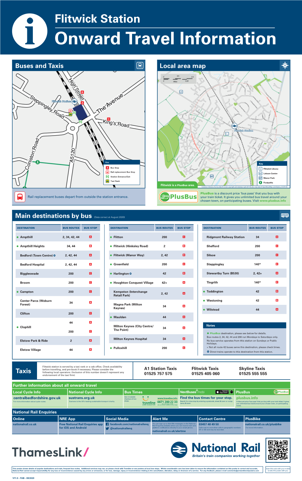 Flitwick Station I Onward Travel Information Buses and Taxis Local Area Map