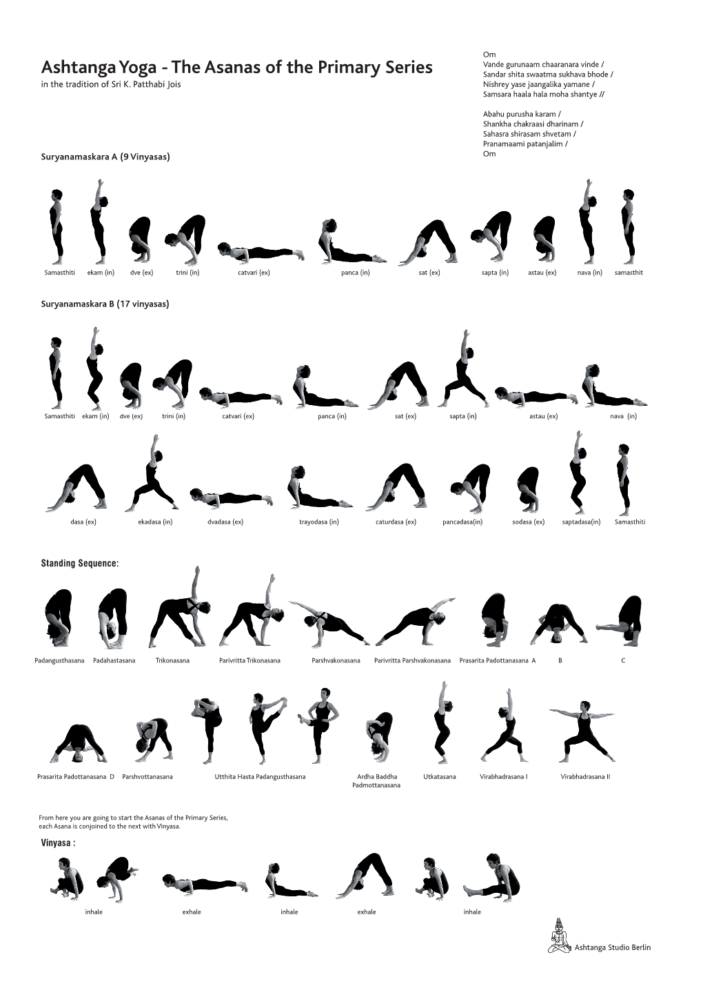 Ashtanga Yoga - the Asanas of the Primary Series Sandar Shita Swaatma Sukhava Bhode / in the Tradition of Sri K