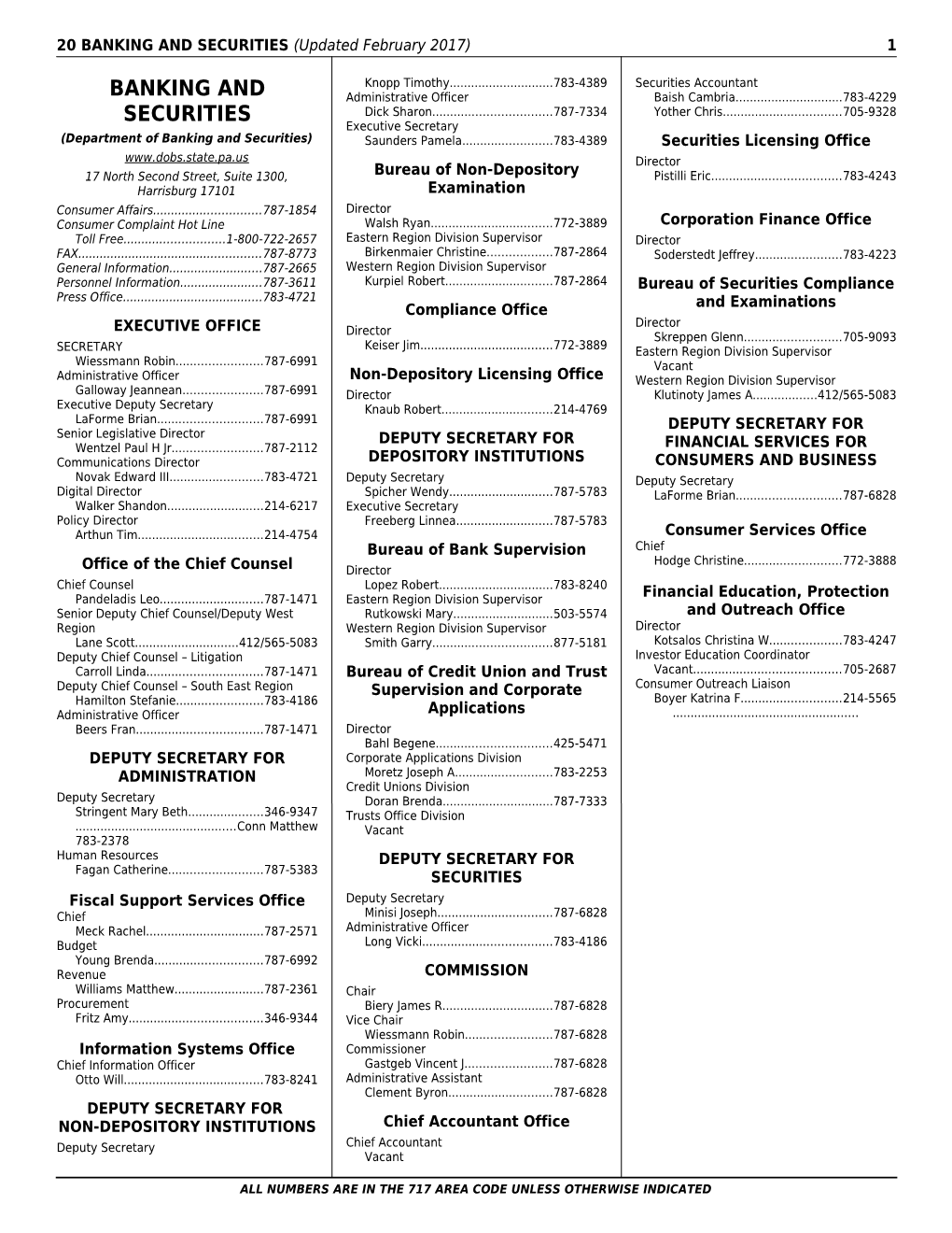 Department of Banking and Securities