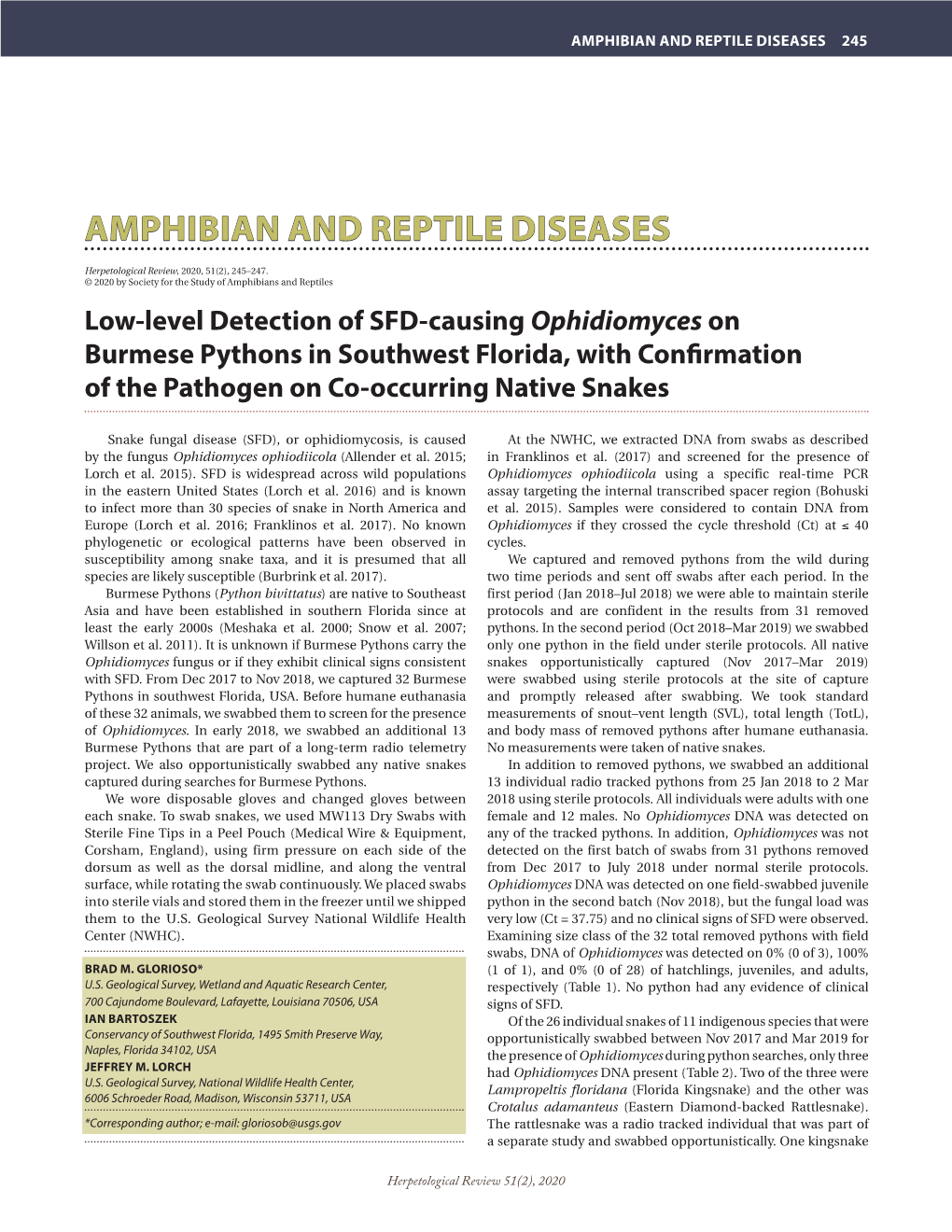 Amphibian and Reptile Diseases 245