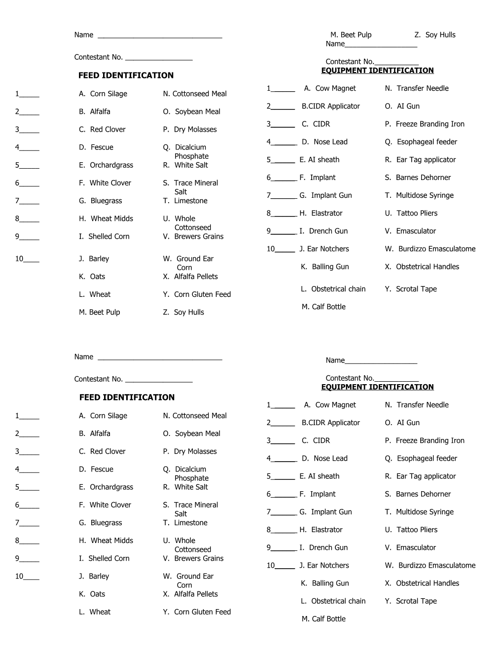 Feed Identification