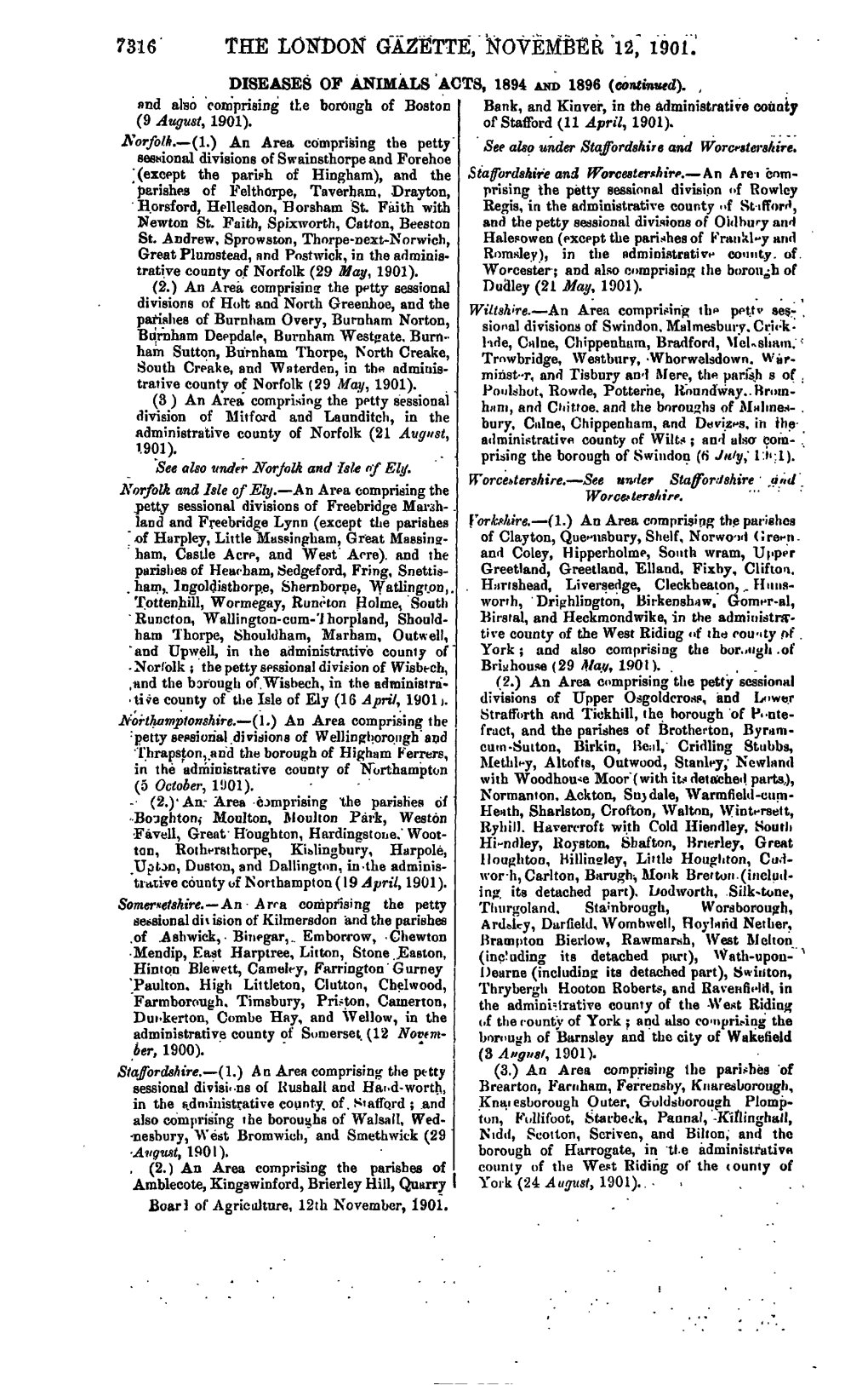 The London Gazette, Issue 27376, Page 7316