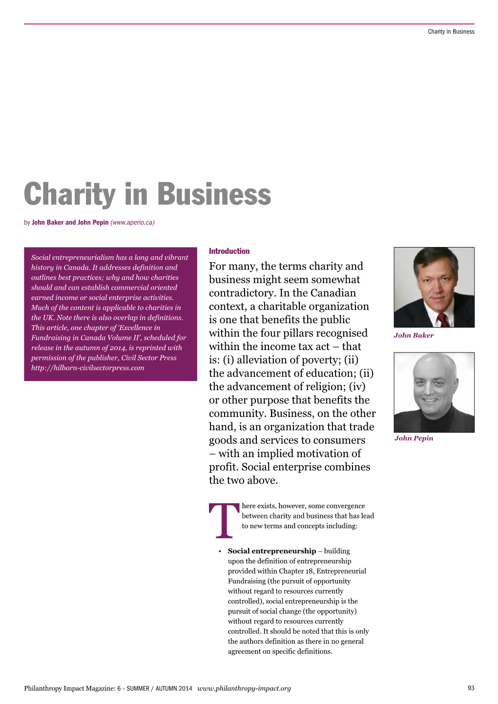 Charity in Business