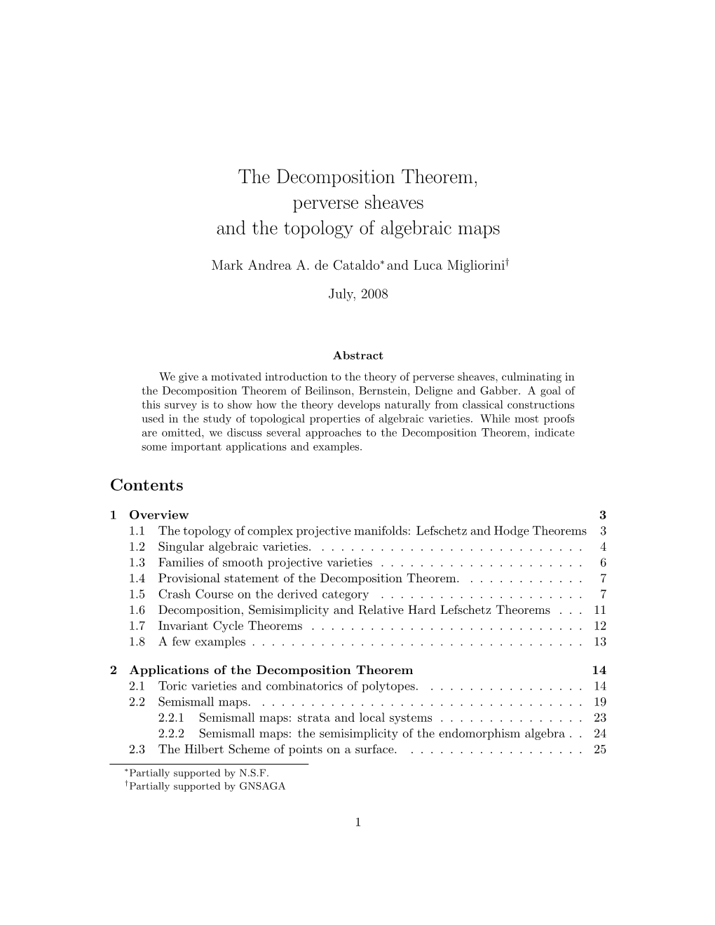 The Decomposition Theorem, Perverse Sheaves and the Topology of Algebraic Maps