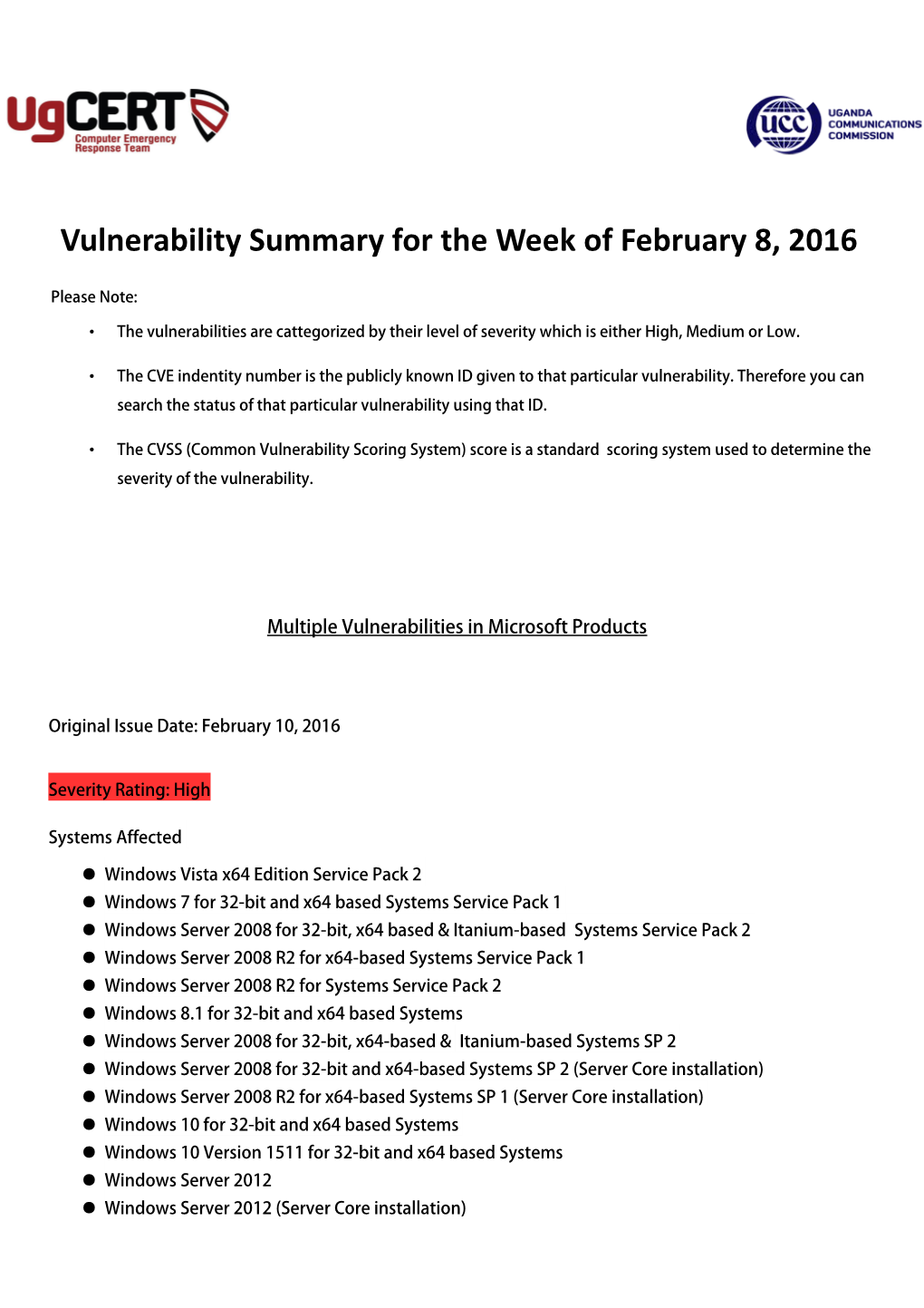 Vulnerability Summary for the Week of February 8, 2016
