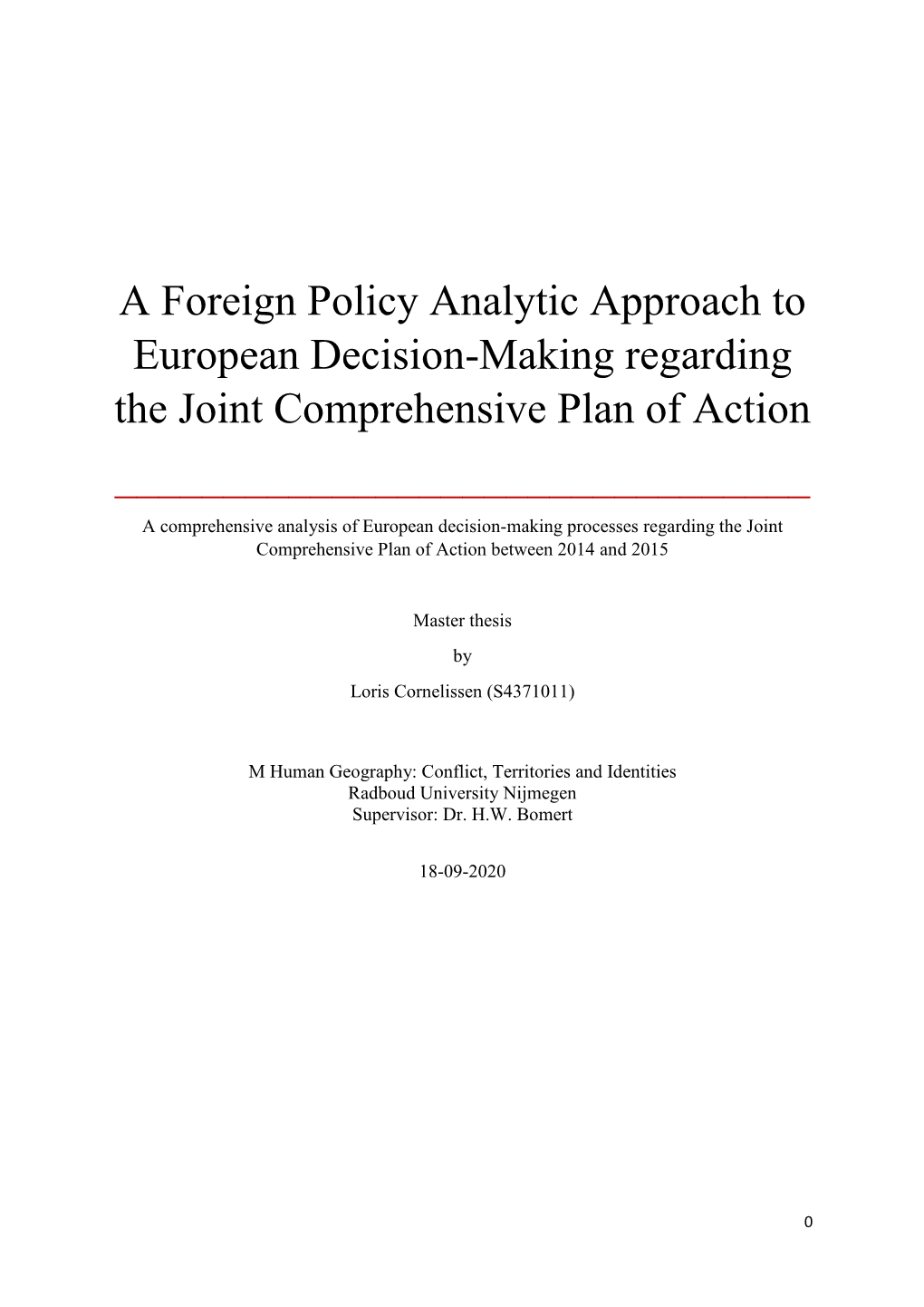 A Foreign Policy Analytic Approach to European Decision-Making