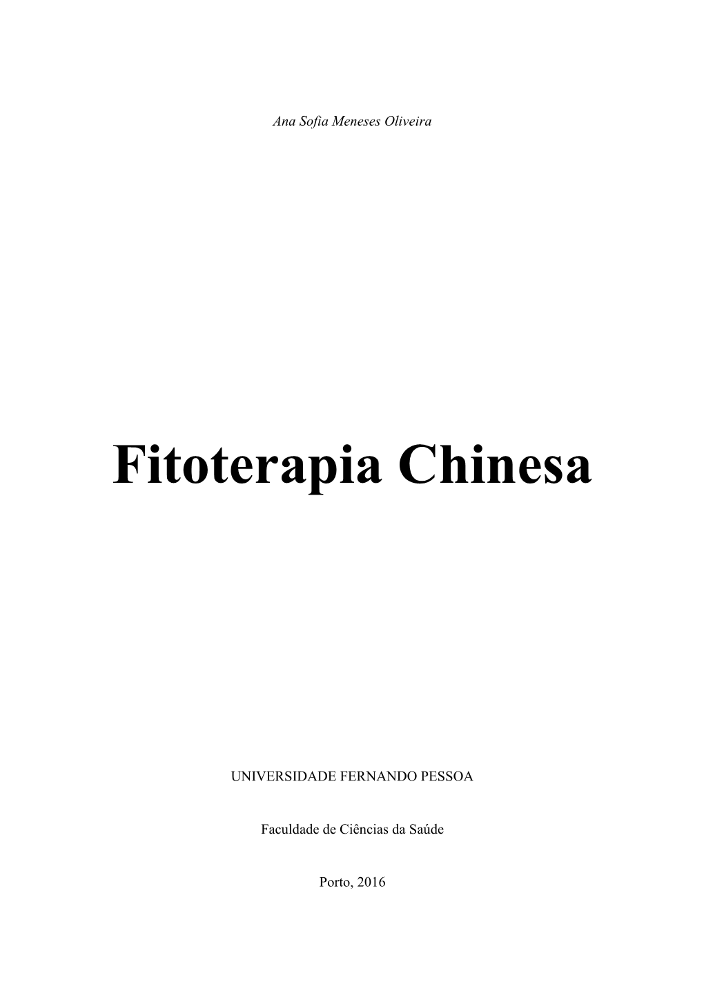Fitoterapia Chinesa