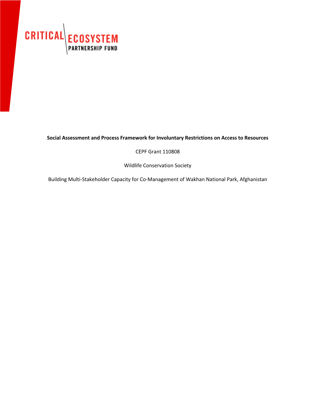 Safeguard: Social Assessment & Process Framework English Pdf