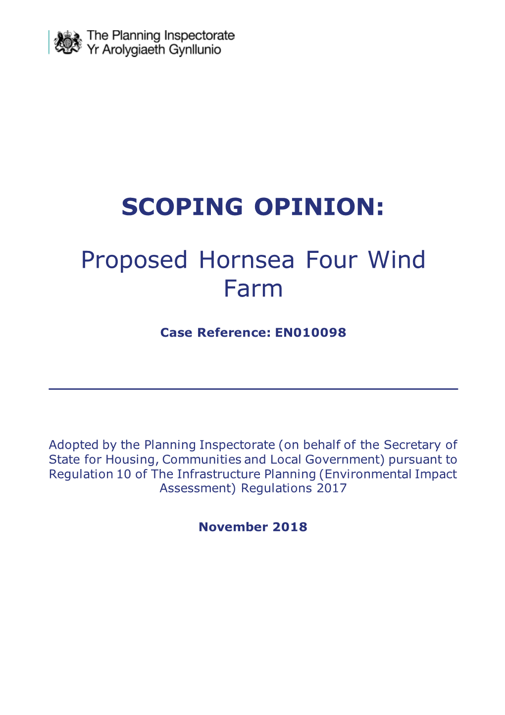 SCOPING OPINION: Proposed Hornsea Four Wind Farm