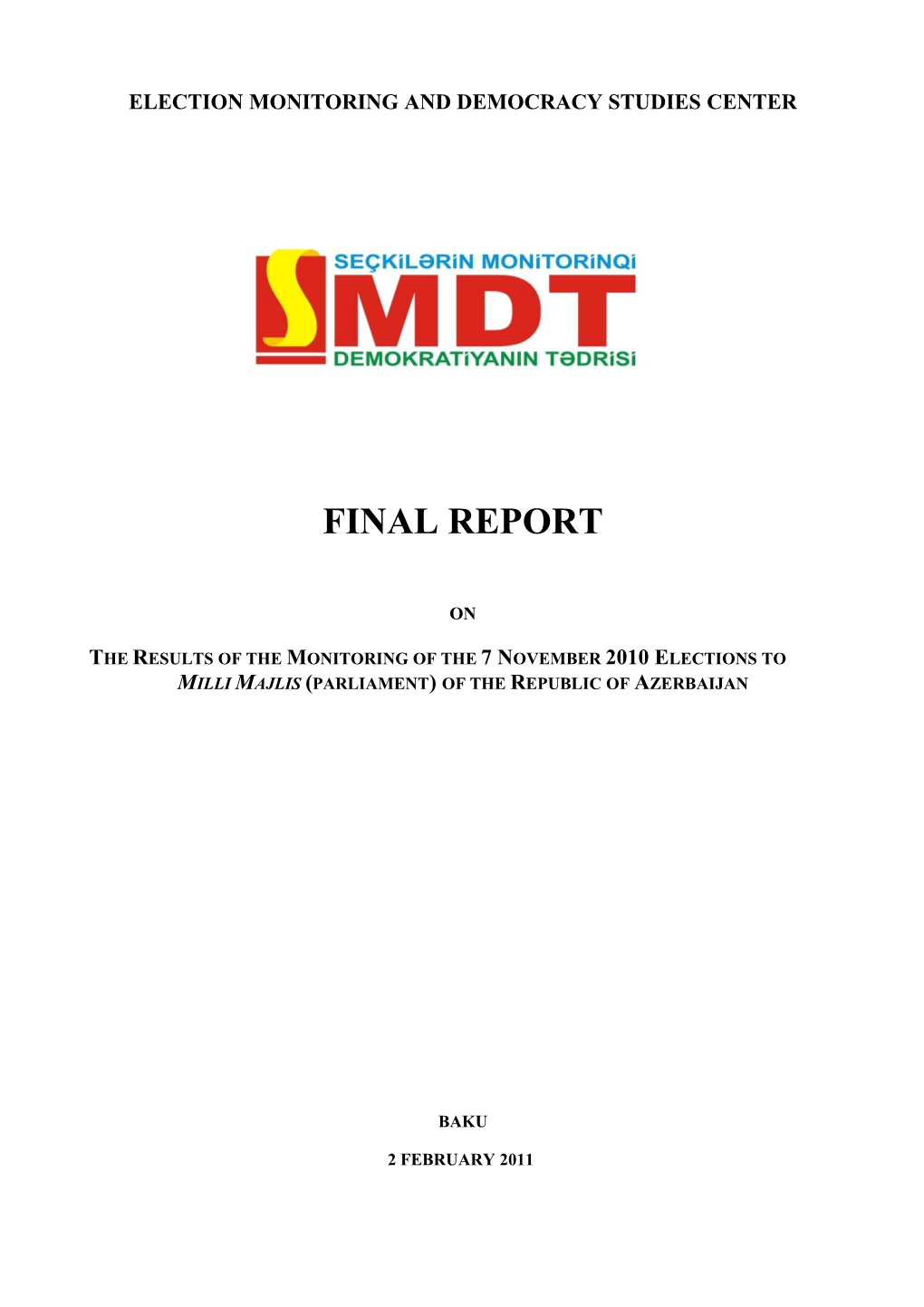 Final Report 2010 EMDS