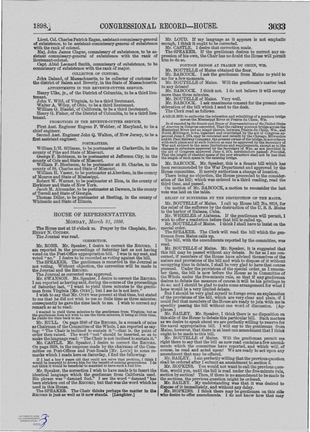 Congressional Record-House. 3033