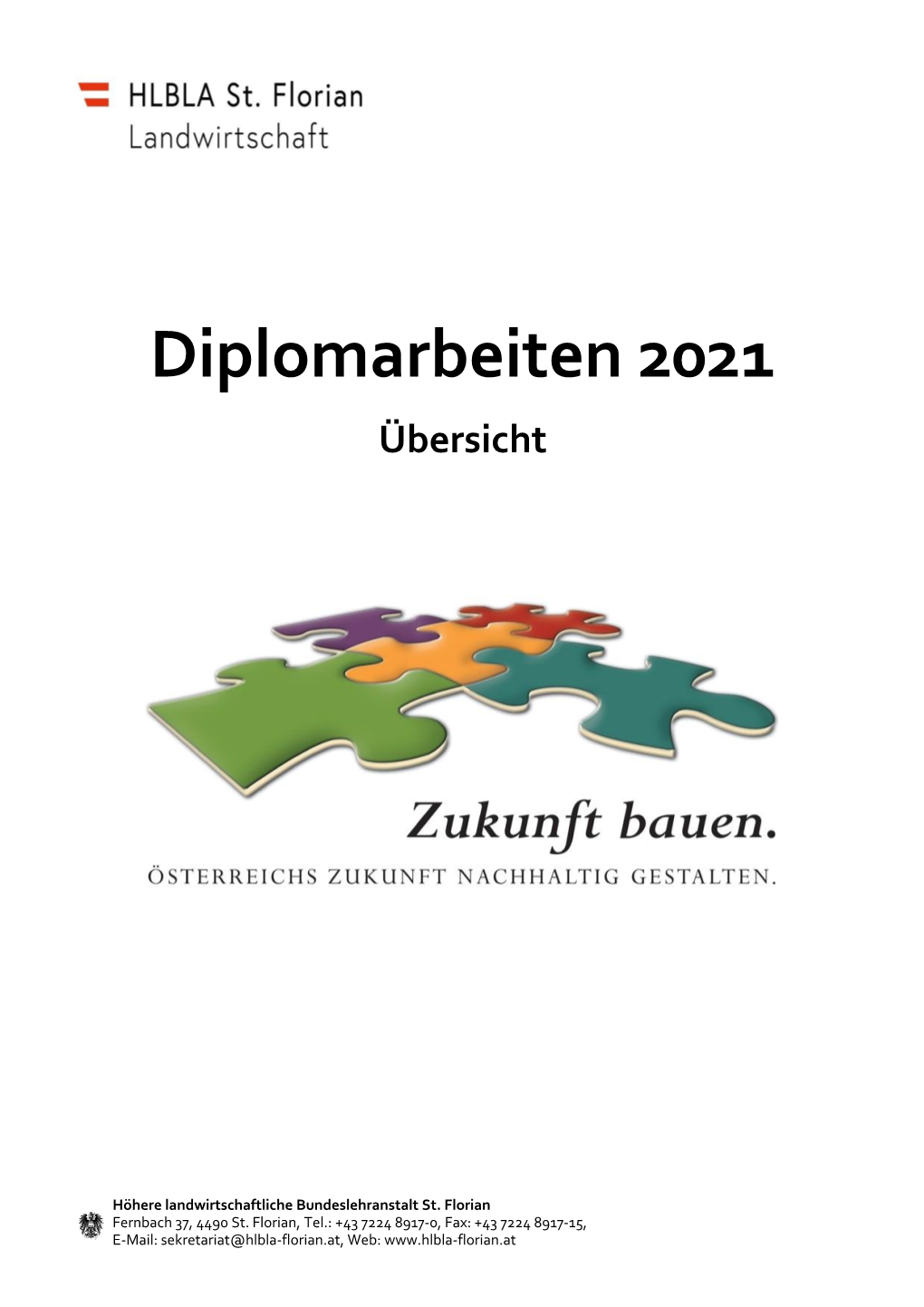 Diplomarbeiten 2021 Übersicht