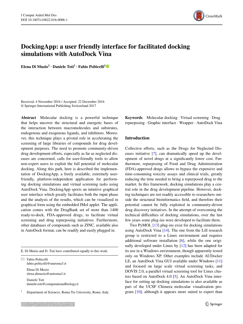 Dockingapp: a User Friendly Interface for Facilitated Docking Simulations with Autodock Vina
