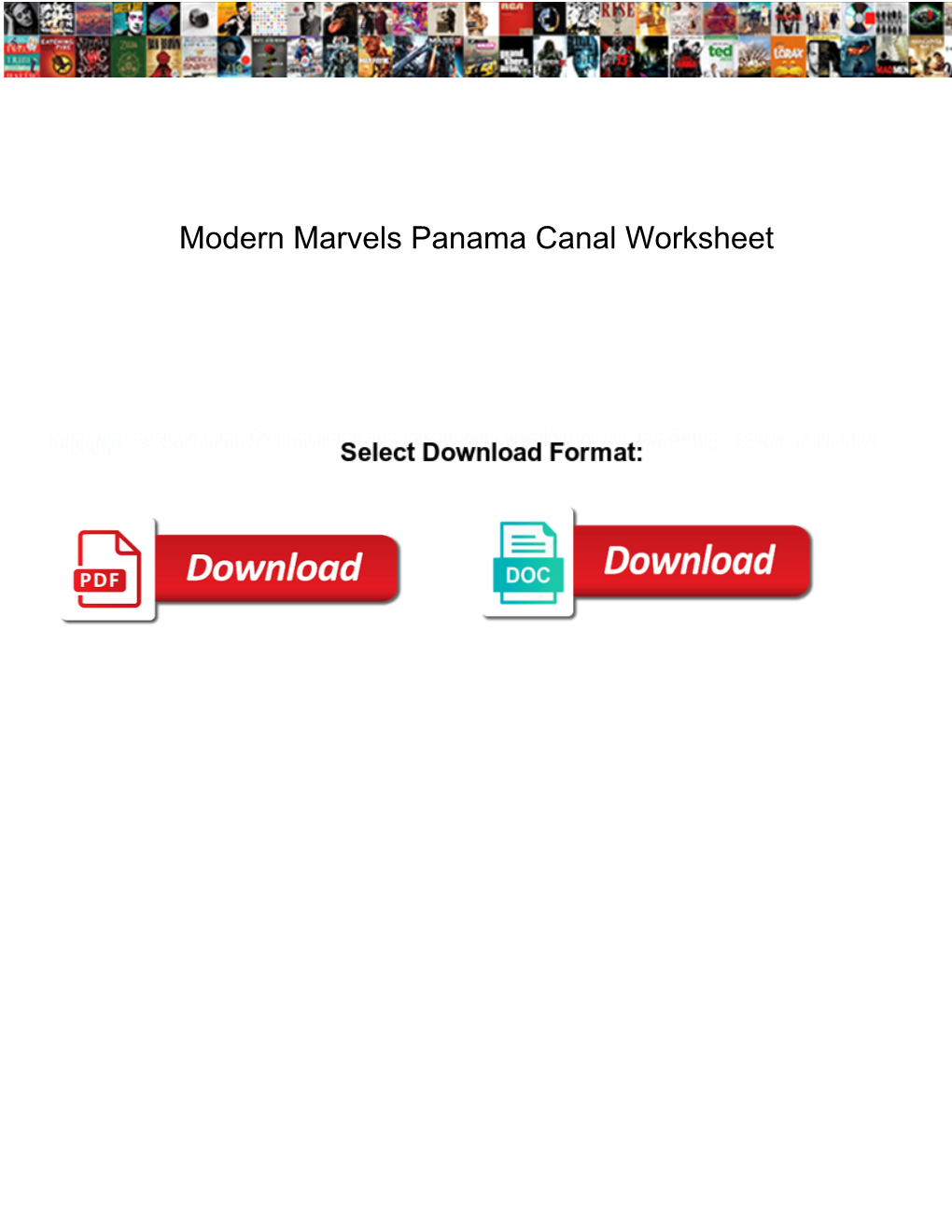 Modern Marvels Panama Canal Worksheet