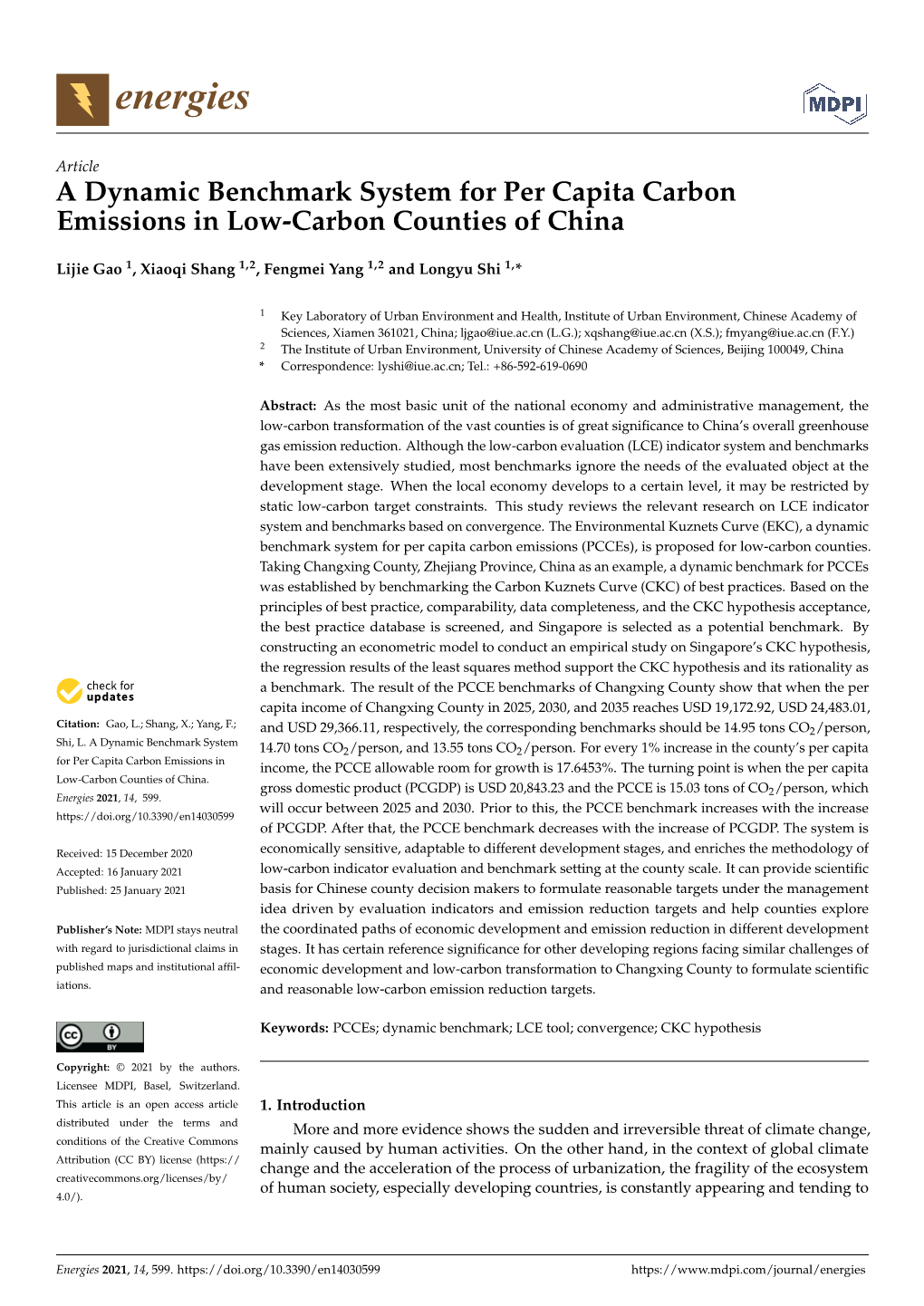 A Dynamic Benchmark System for Per Capita Carbon Emissions in Low-Carbon Counties of China