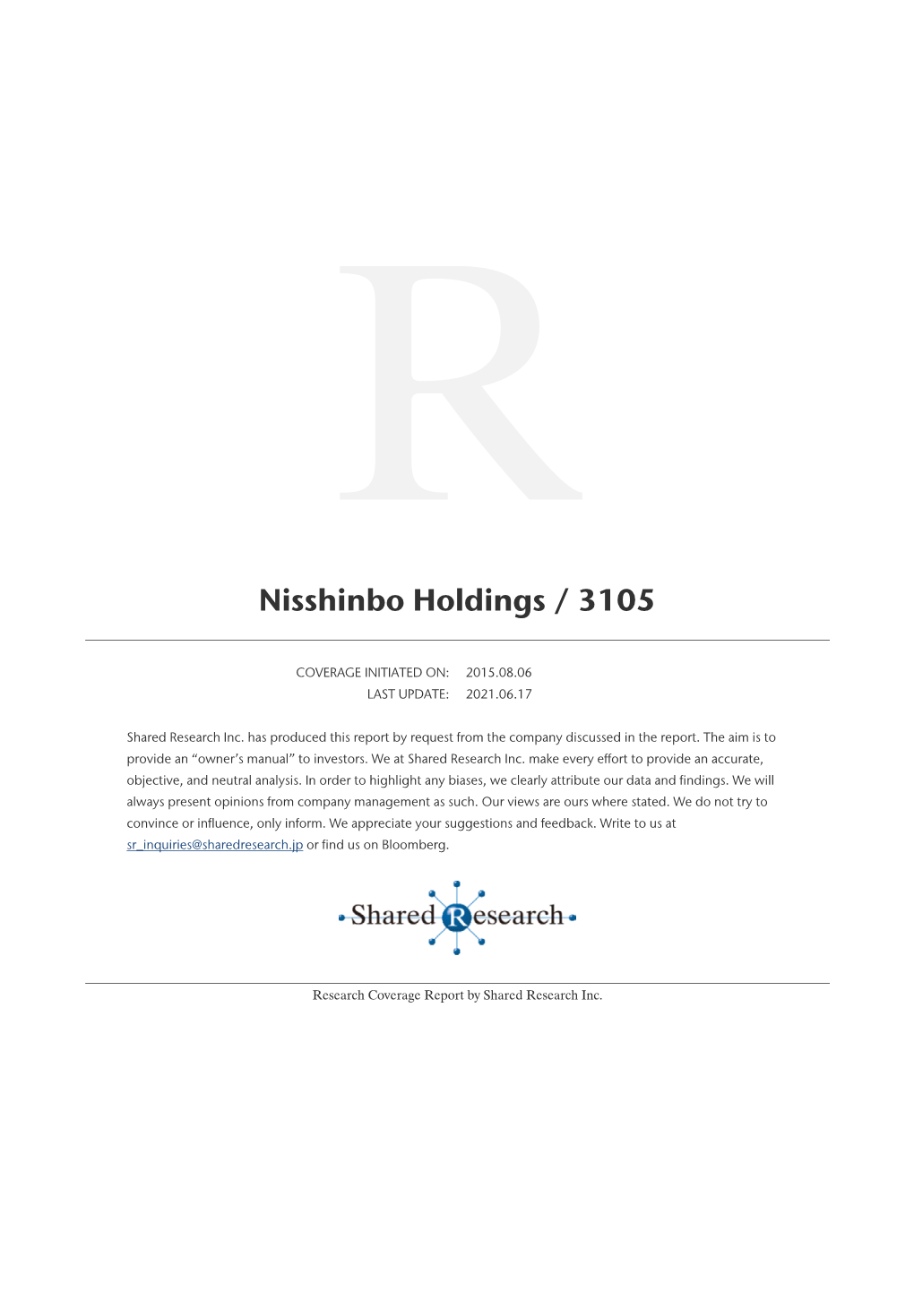 Nisshinbo Holdings / 3105