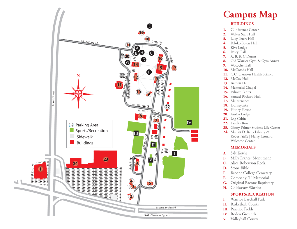 Campus Map Key