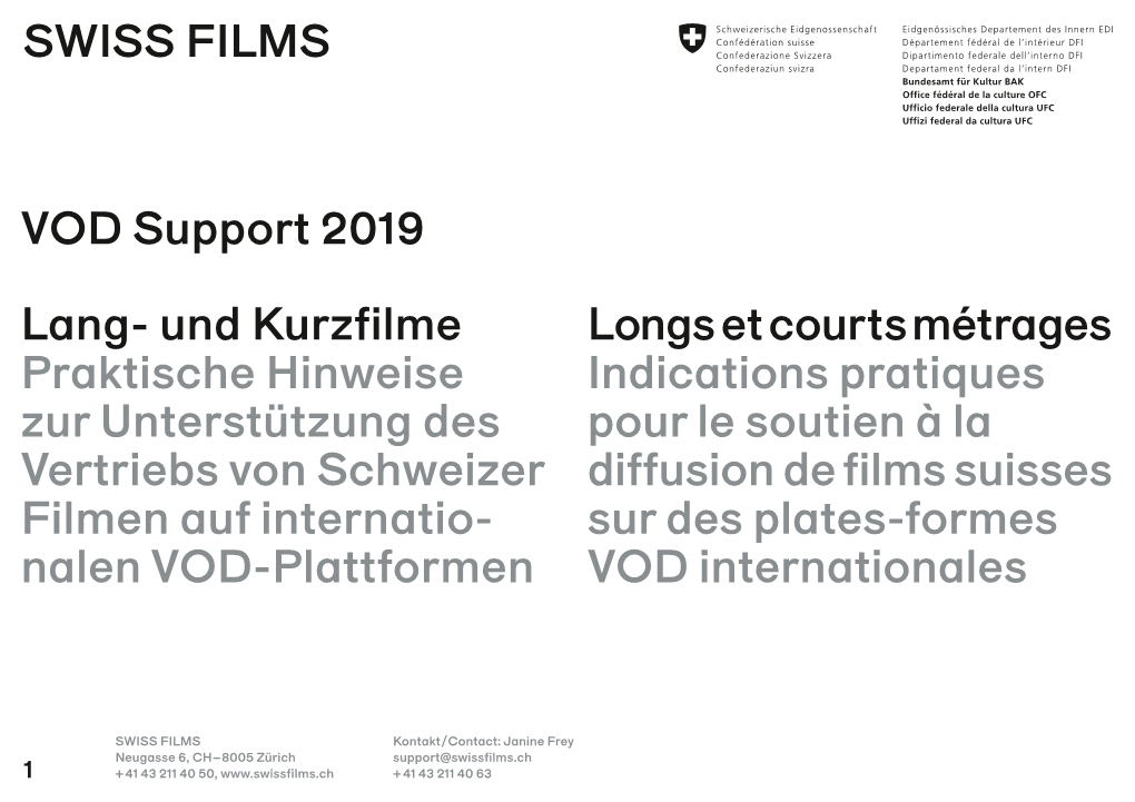 Longs Et Courts Métrages Indications Pratiques Pour Le Soutien À La