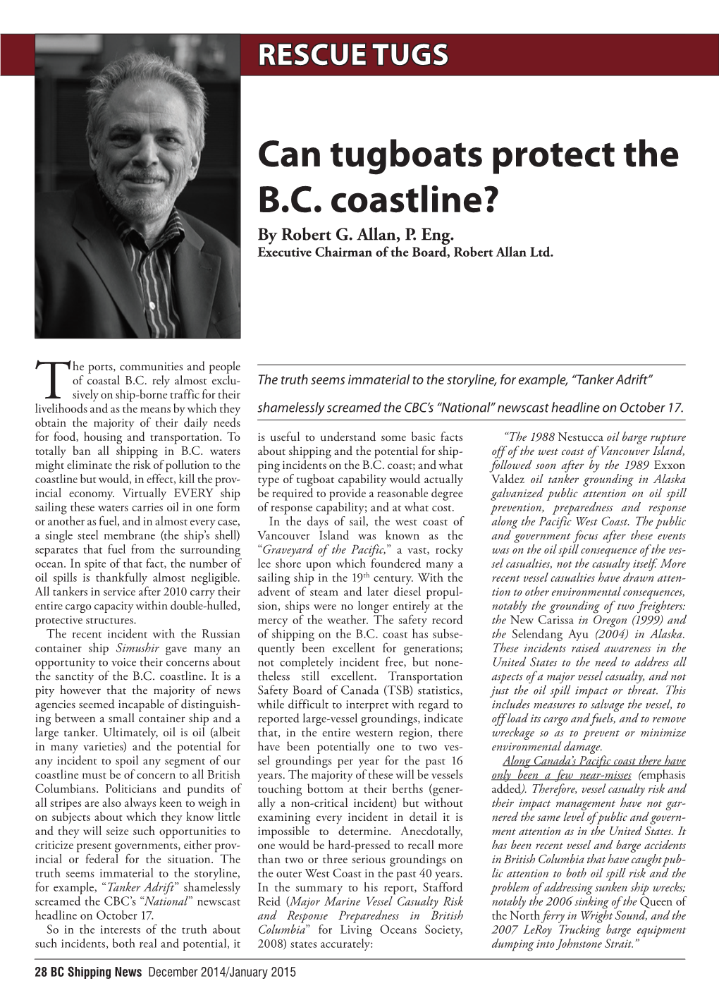 Can Tugboats Protect the B.C. Coastline? by Robert G