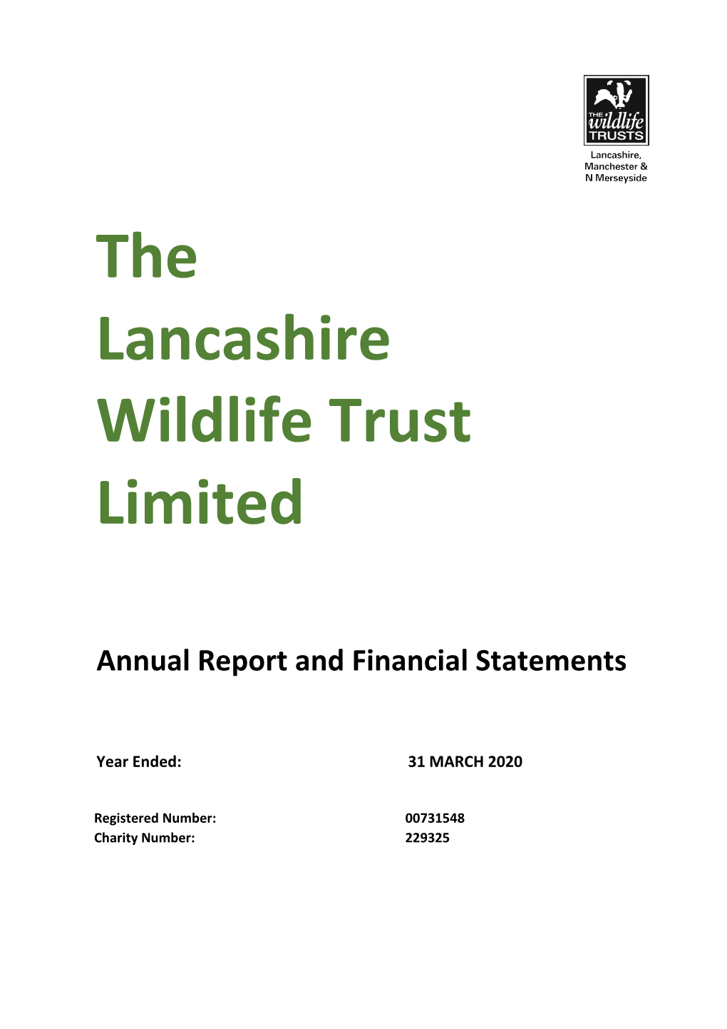 The Lancashire Wildlife Trust Limited