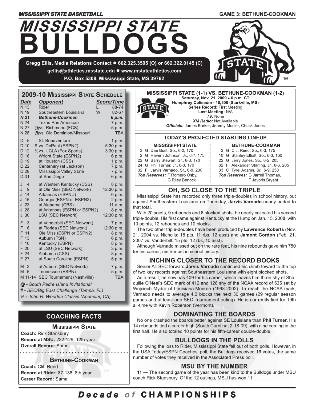 Bethune Game Notes.Indd