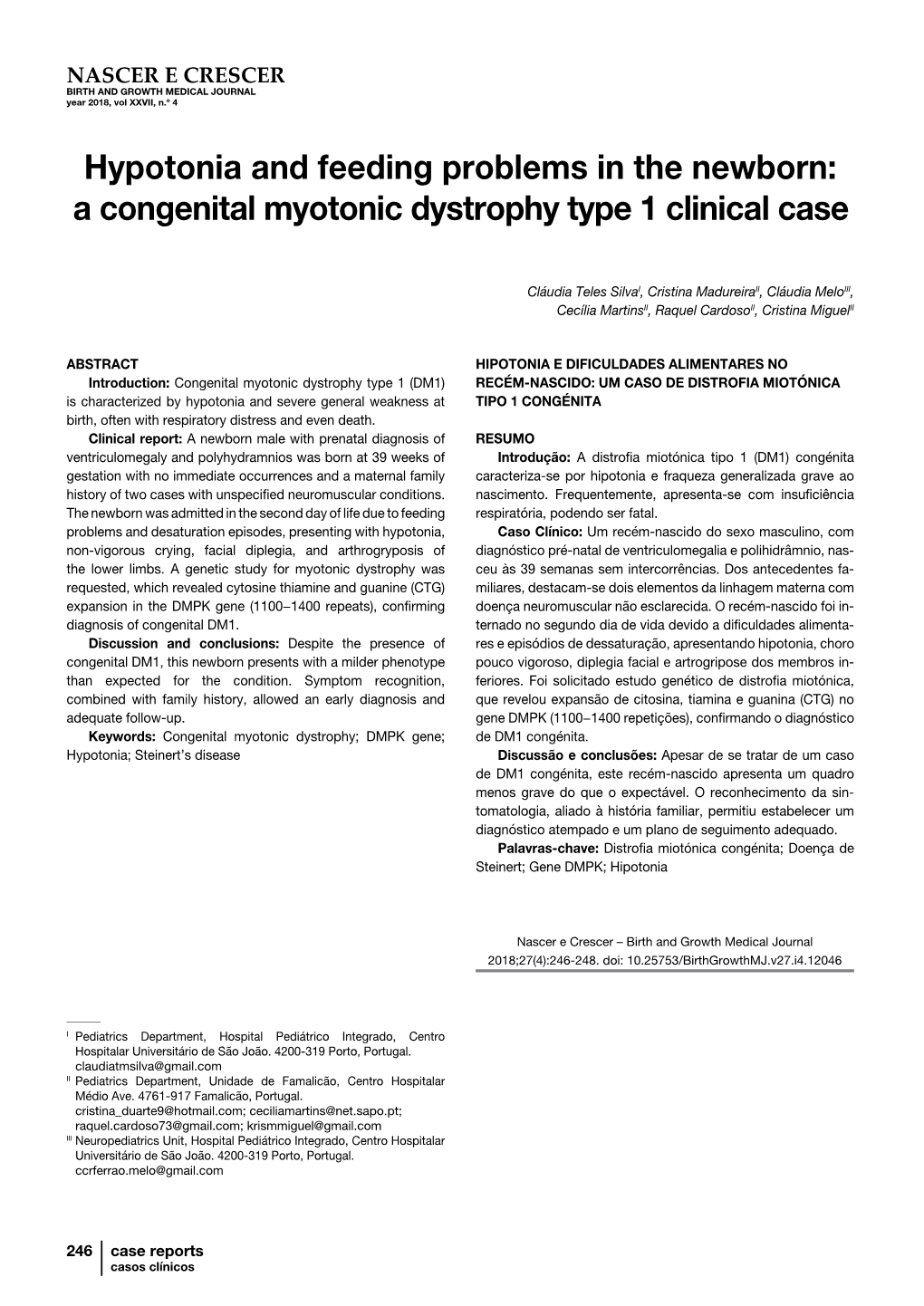 A Congenital Myotonic Dystrophy Type 1 Clinical Case