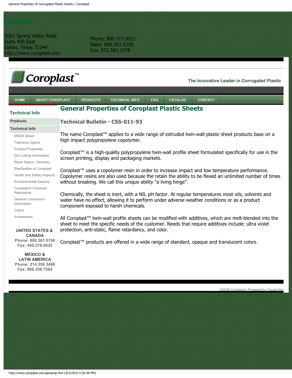 General Properties of Corrugated Plastic Sheets | Coroplast