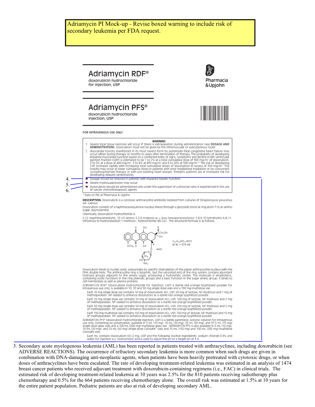 Adriamycin RDF® Doxorubicin Hydrochloride for Injection, USP