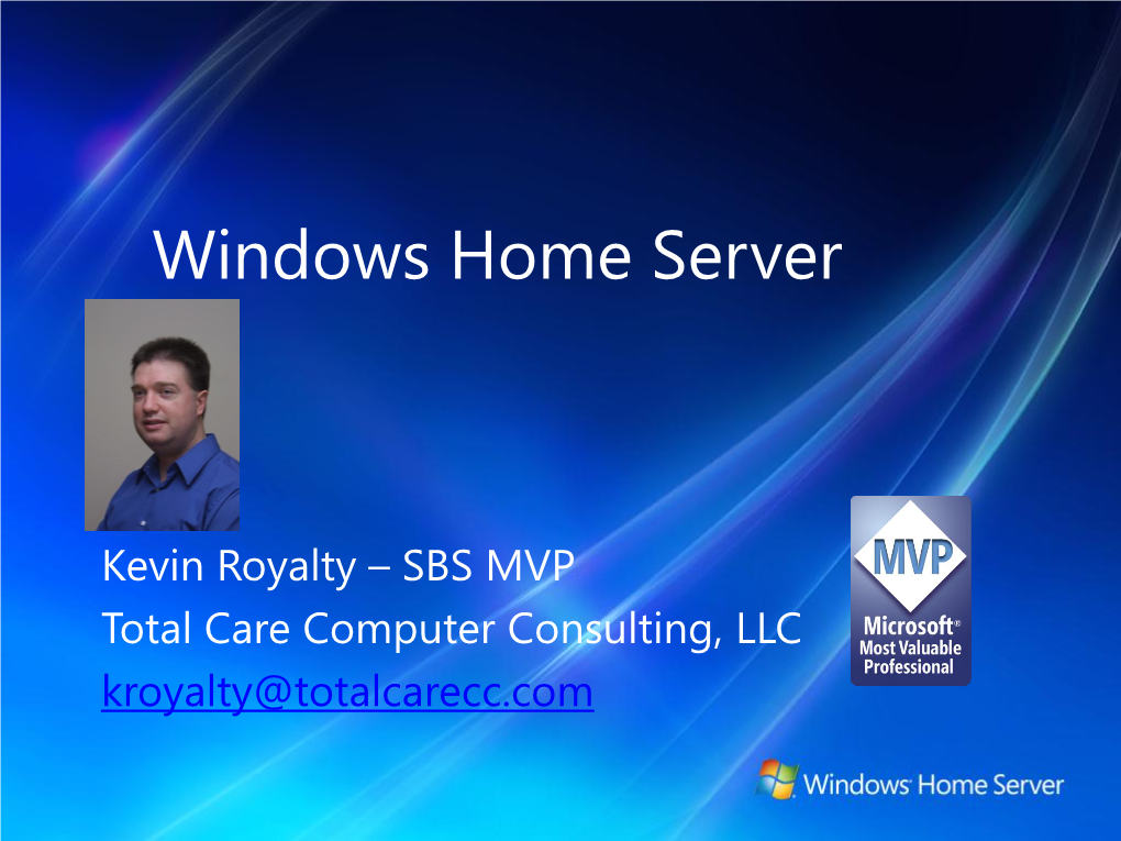 Windows Home Server Ver. 1