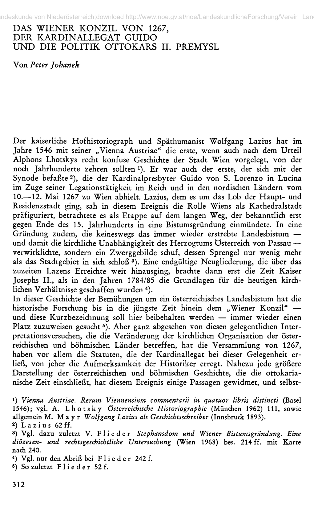 Das Wiener Konzil Von 1267, Der Kardinallegat Guido Und Die Politik Ottokars Ii