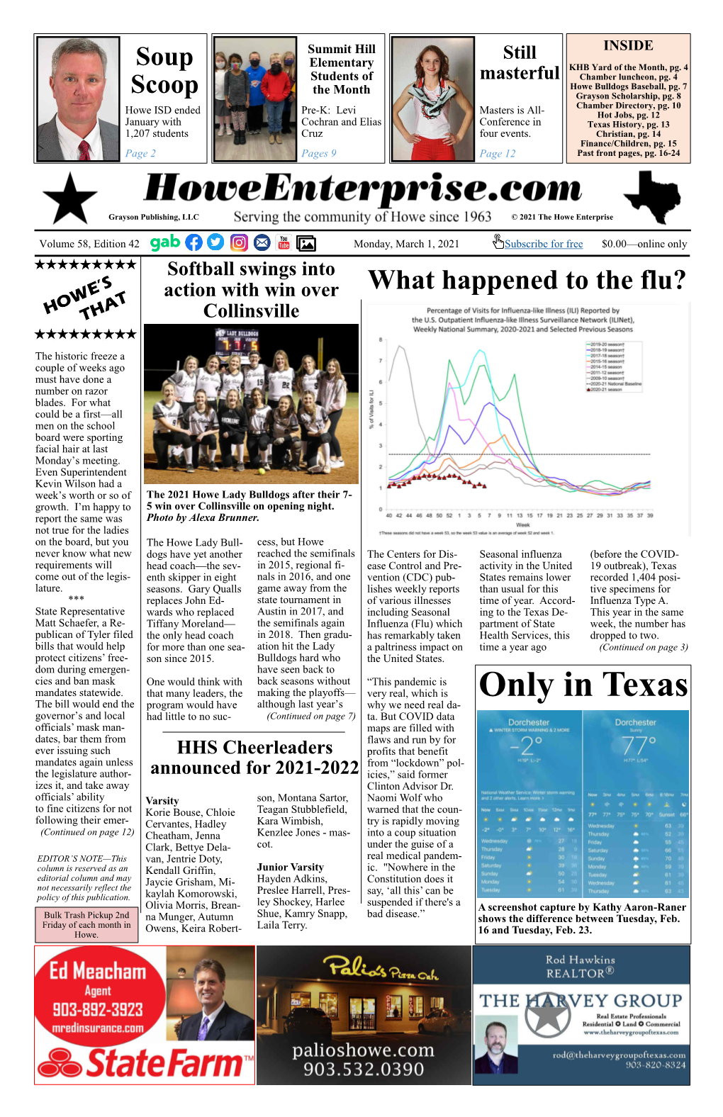 Only in Texas the Bill Would End the Program Would Have Although Last Year’S Why We Need Real Da- Governor’S and Local Had Little to No Suc- (Continued on Page 7) Ta