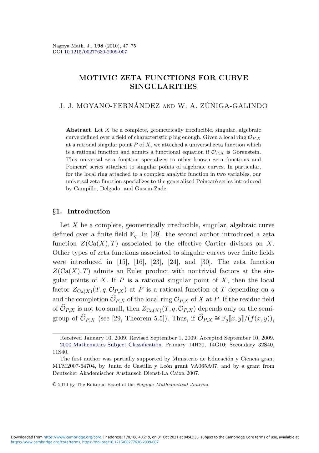Motivic Zeta Functions for Curve Singularities