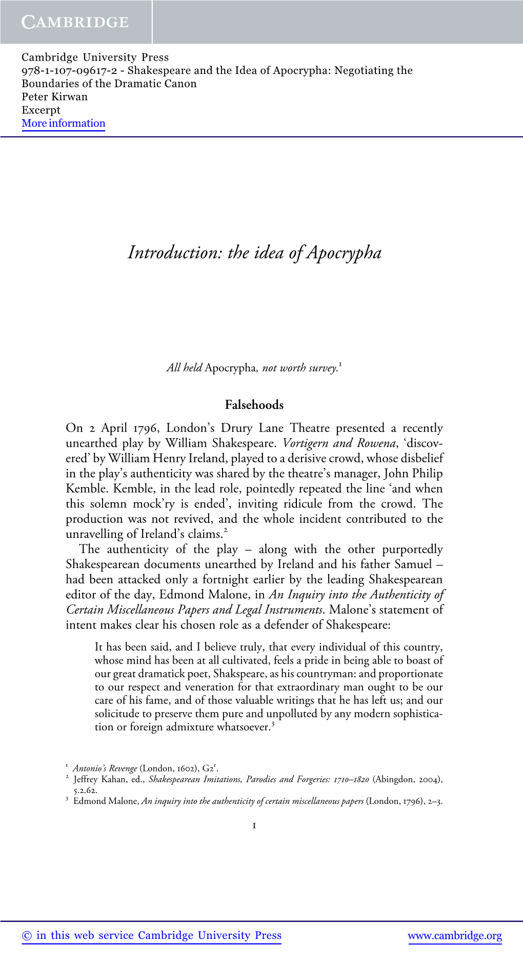 Introduction: the Idea of Apocrypha